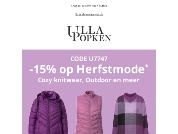 Laatste Kans ⏰ Herfstlooks nu tot 15% voordeliger
