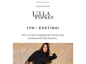 15% voor een weerzien met jou...