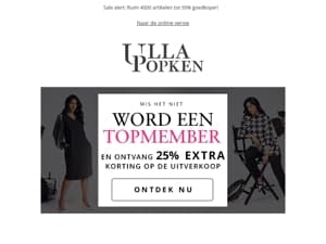 Eindigt vandaag ⌛ Word nu Top Member: -25% op SALE met Early Access