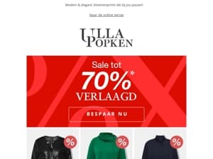 Tot 70% korting op uitverkoopartikelen 🛍️ Bespaar nu nog meer!