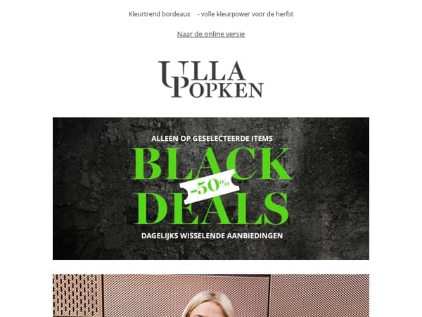 -50% korting 🖤 Dagelijks wisselende aanbiedingen