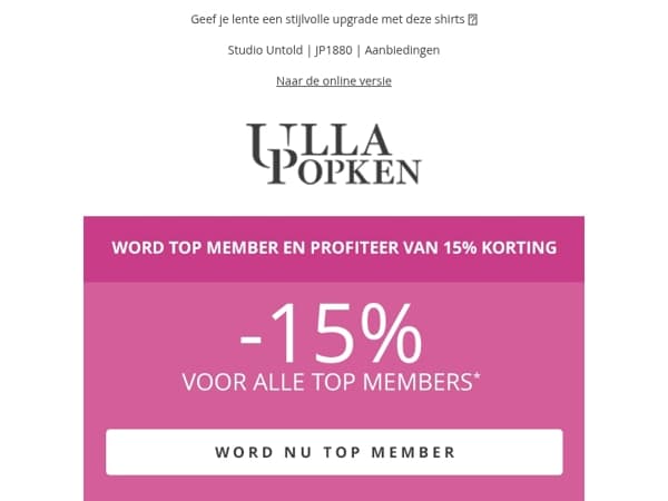 -15% korting op alles! Word nu Top Member 🔥