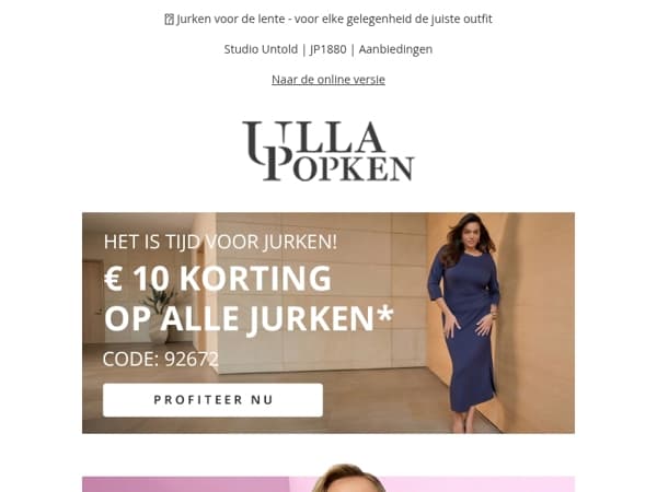 Tijd om te besparen! Nu € 10 korting op elke jurk