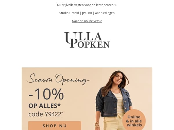 Ontvang 10% korting – exclusief tijdens de Season Opening🛍️
