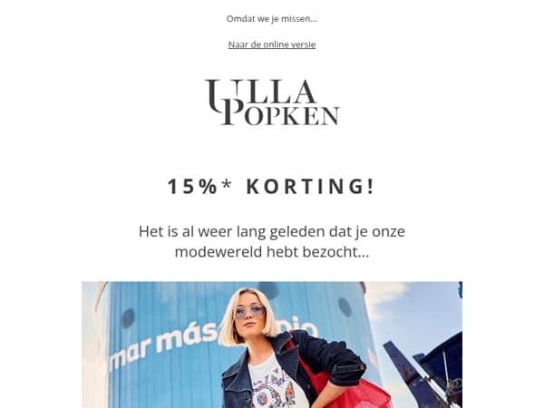 15% voor een weerzien met jou...