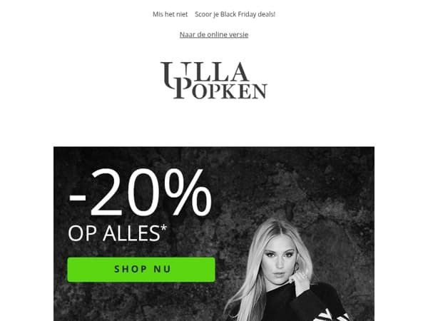 🖤 20% korting op ALLES - scoor de Black Deal💥