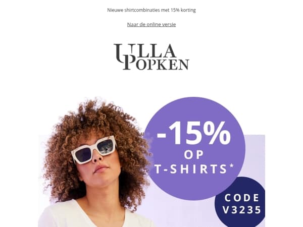 Nieuwe shirtcombinaties met 15% korting