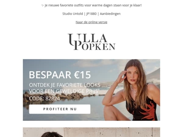 Nog maar even! Profiteer van €15 korting