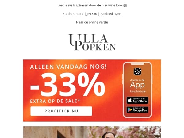 Alleen in de app! -33% EXTRA op de uitverkoop 🎉