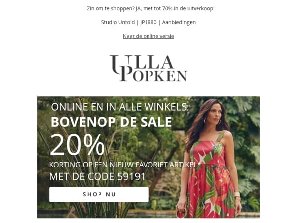 -20% op een favoriet kledingstuk💙Shop nu jurken en rokken!