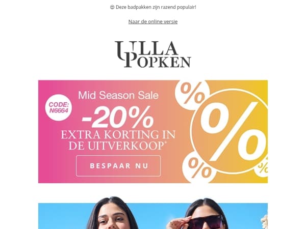 ⏰ Alleen vandaag: -20% extra korting in de uitverkoop