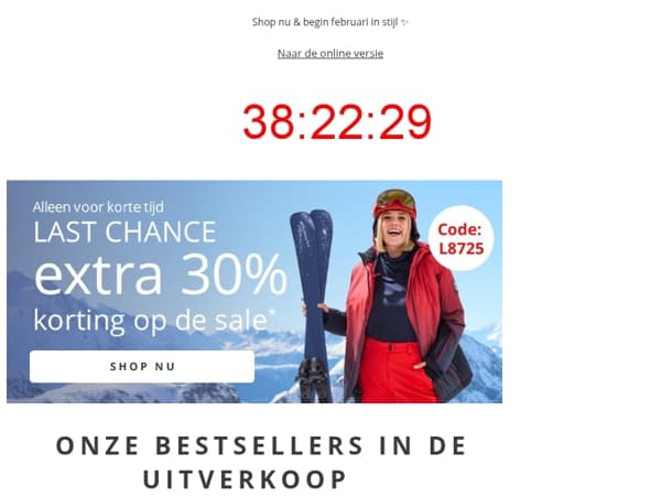 ⚡ Kun i 48 timer: -extra 30% korting op de sale