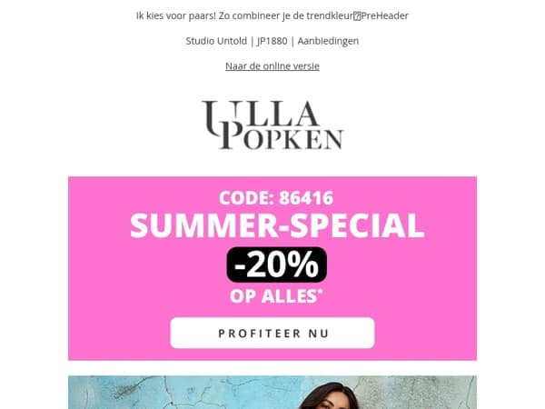 ⏰ Alleen vandaag nog: 20% op alles
