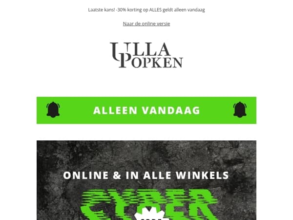 Finale uren: pak nog snel -30% korting 🕒