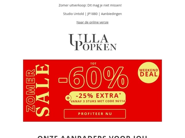 Bijna voorbij: -60% + EXTRA -25% voor 3 of meer artikelen⚡