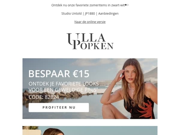 Shop zwarte en witte stijlen en bespaar €15!✨