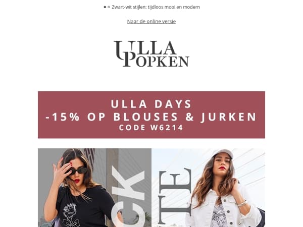 🎉 ULLA DAYS: -15% op blouses en jurken