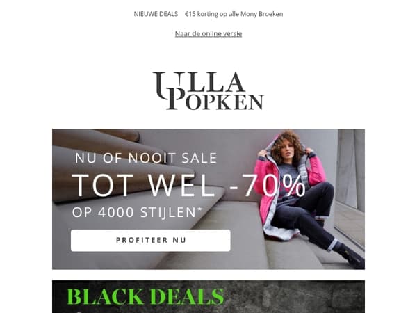 Jouw kans 🚀 Meer dan 4.000 stijlen tot wel 70% afgeprijsd