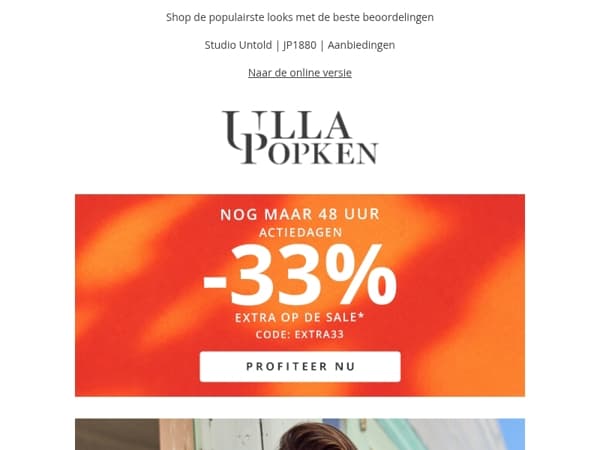 Nog 48 uur: -33% extra op de SALE🎯