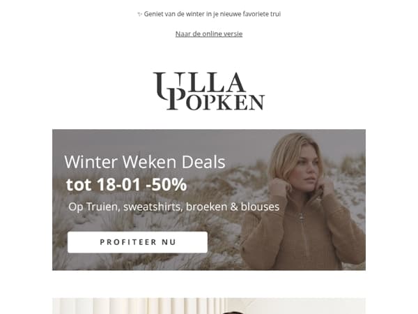 Tot wel 50% korting op knitwear, sweatshirts, broeken & blouses