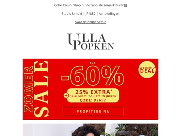 Eindigt vandaag! Tot wel -60% + extra -25% op jurken, T-shirts en blouses⏰