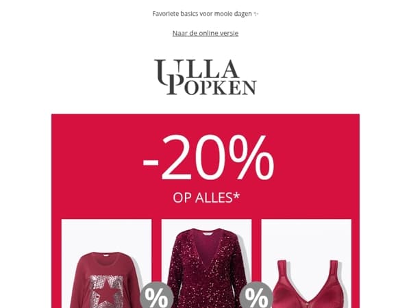 🔔 Shoppen = Besparen! -20% korting op ALLES