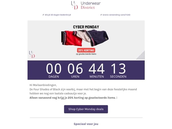 Alleen vanavond nog: 20% Cyber Monday korting
