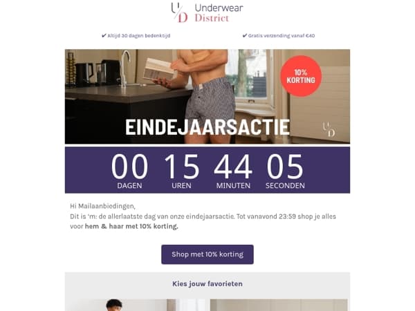 Nog een paar uur: shop nu met 10% voordeel