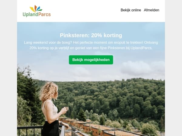 20% korting tijdens Pinksteren