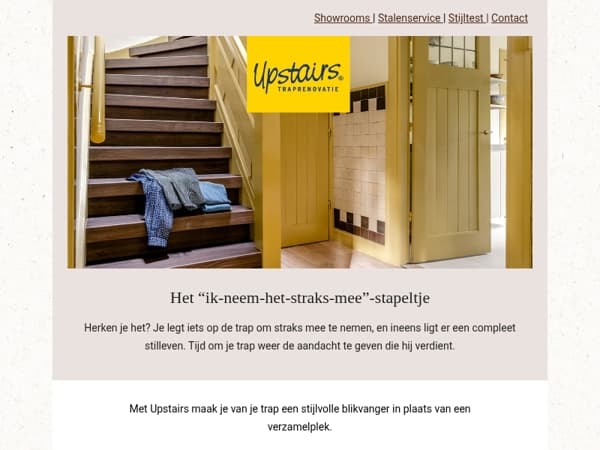 Weg met het stapeltje, nu €400 korting op je traprenovatie! 💛