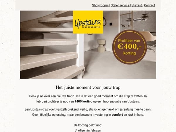 💛 Nog deze maand: €400 voordeel op je trap