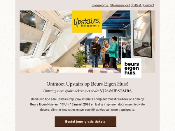 Ontdek Upstairs op Beurs Eigen Huis – jouw twee gratis tickets wachten!