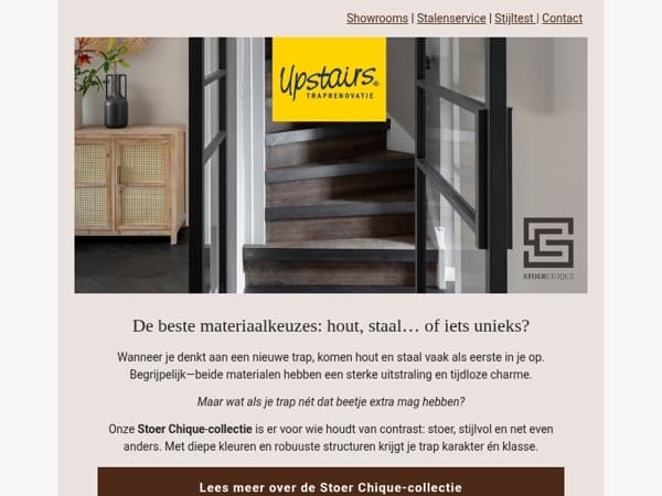 Hout, staal… of toch iets unieks voor je trap?