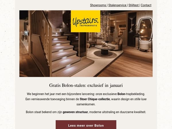 💛 Nieuw: Bolon-trapbekleding + gratis stalen in januari