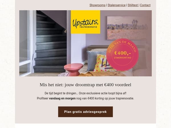 Laatste kans: €400 korting op traprenovatie