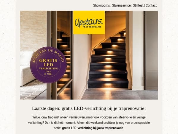 Laatste kans: gratis LED-verlichting bij jouw traprenovatie!