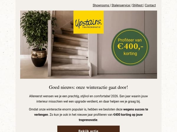 ✨Wegens succes verlengd: €400 korting op jouw traprenovatie