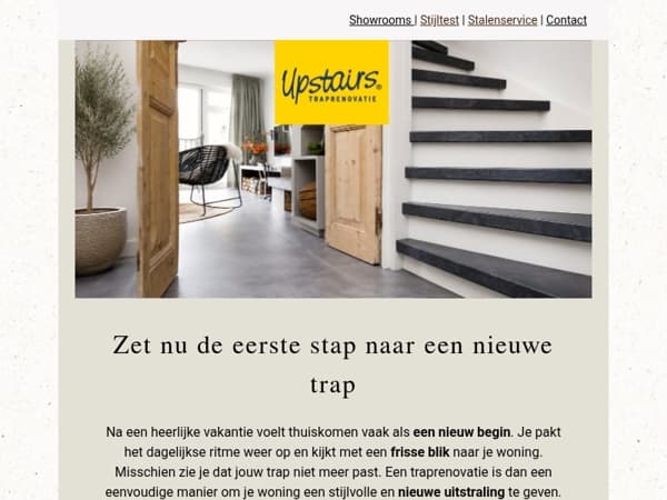 De eerste stap naar een nieuwe trap