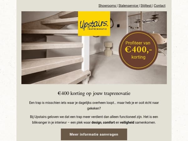 💛 Aprilactie: €400 korting op jouw traprenovatie