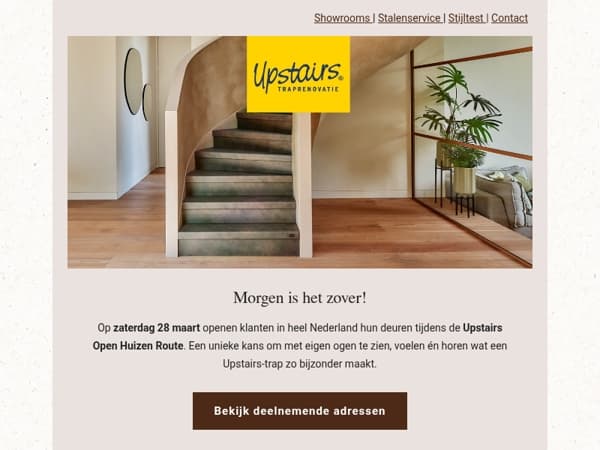 💛 Morgen is het zover: ervaar een Upstairs trap bij jou in de buurt