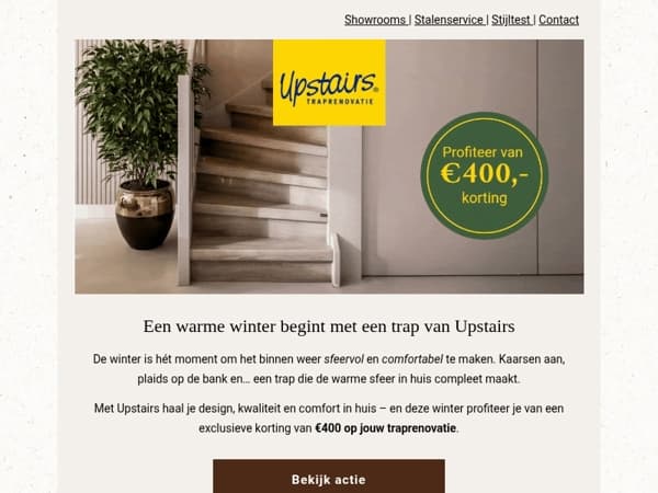 ✨ Winteractie: €400 korting op jouw traprenovatie