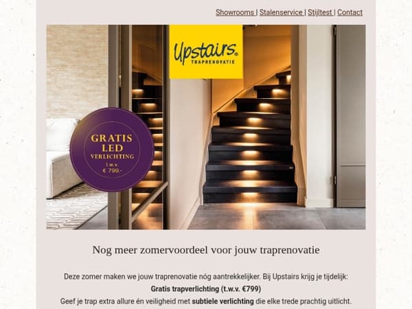 Nog meer zomervoordeel: gratis verlichting op je traprenovatie ✨