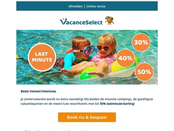 Superaanbiedingen: lastminute-kortingen tot 50%
