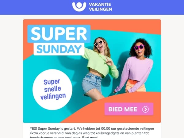 YES! Super Sunday is gestart🕕