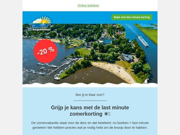Last minute zomer korting: nu tot 20% voordeel! 🌞