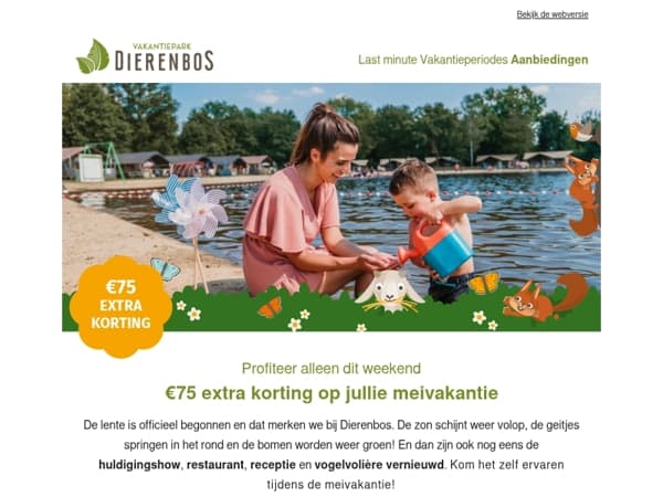 Alleen dit weekend: €75 extra korting