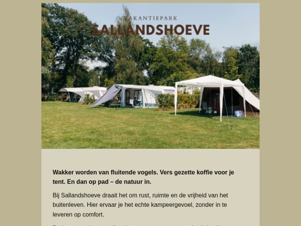 Even helemaal ertussenuit? Kom kamperen bij Sallandshoeve 🌿
