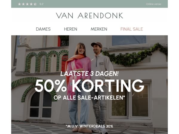 📢 De laatste 3 dagen van de Final Sale zijn ingegaan!