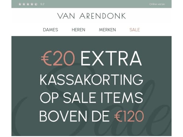 Nog 3 dagen: 20 euro extra kassakorting!  🔥