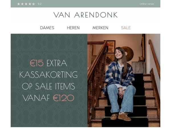 Ka-ching! €15 extra kassakorting op sale artikelen vanaf €120!
